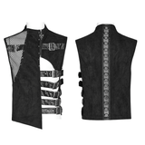Sleek and Bold Buckled Suede Punk Vest for Men