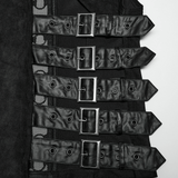 Sleek and Bold Buckled Suede Punk Vest for Men
