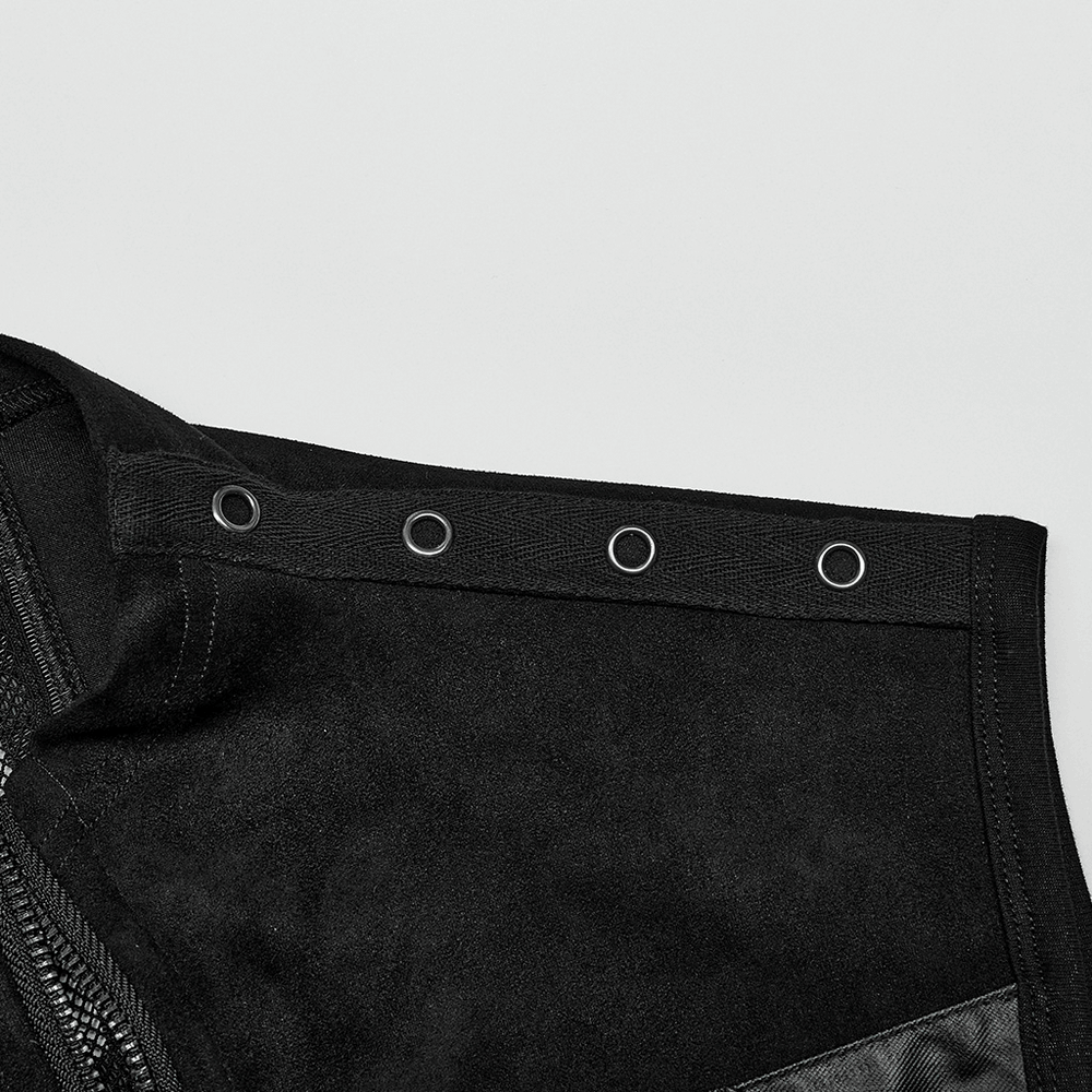 Sleek and Bold Buckled Suede Punk Vest for Men