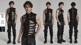 Sleek and Bold Buckled Suede Punk Vest for Men