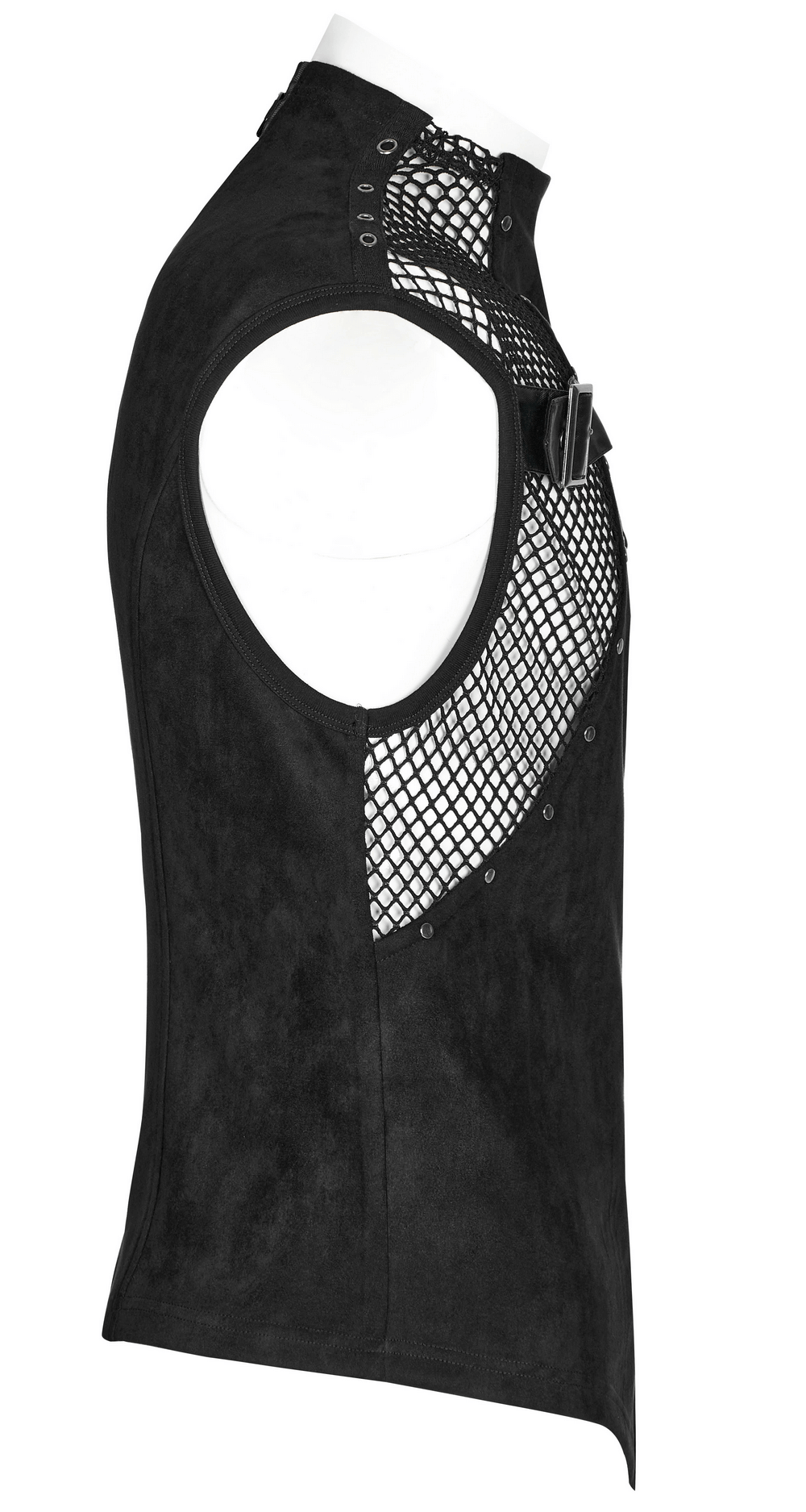 Sleek and Bold Buckled Suede Punk Vest for Men