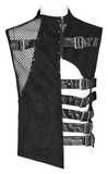 Sleek and Bold Buckled Suede Punk Vest for Men