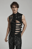Sleek and Bold Buckled Suede Punk Vest for Men