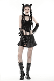 Sleek Black Halter Top Featuring Edgy Lace-Up Design