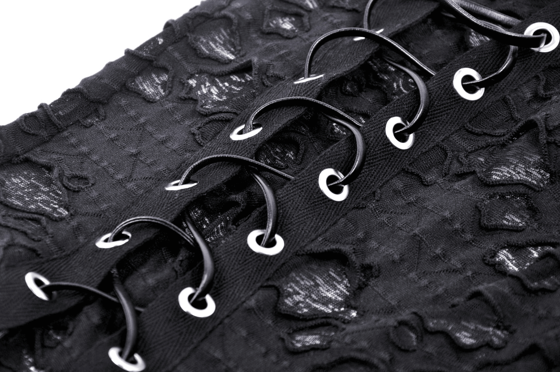 Sleek Black Halter Top Featuring Edgy Lace-Up Design