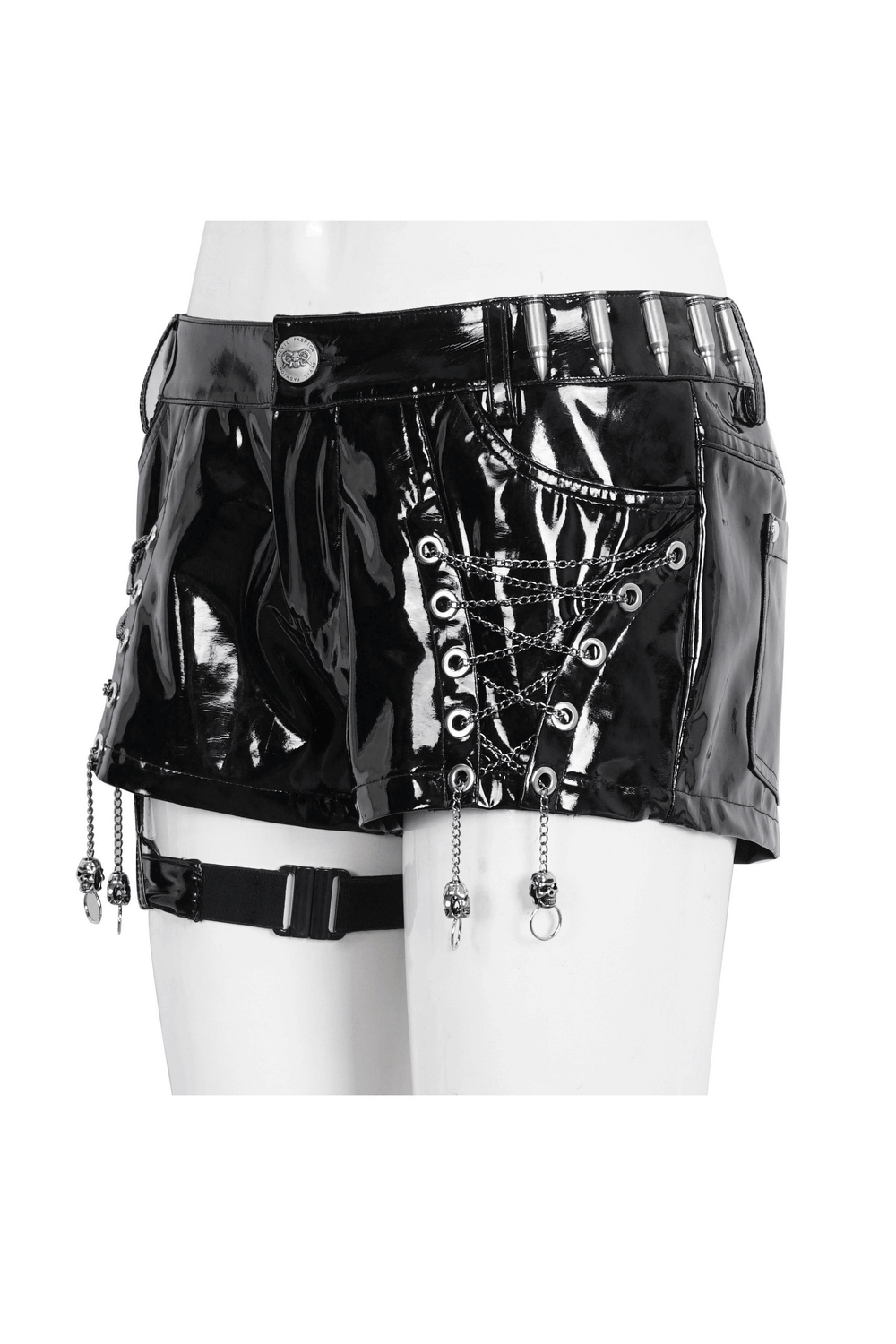 Sleek Black Shorts with Chain Accents - Bold Fashion