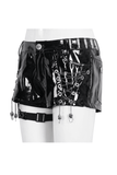 Sleek Black Shorts with Chain Accents - Bold Fashion