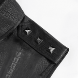 Sleeveless Lace-Up Shirt with Epaulets and Metal Studs