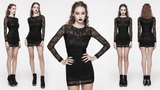 Slim Fit Black Formal Dress with Elegant Long Sleeves