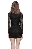 Slim Fit Black Formal Dress with Elegant Long Sleeves
