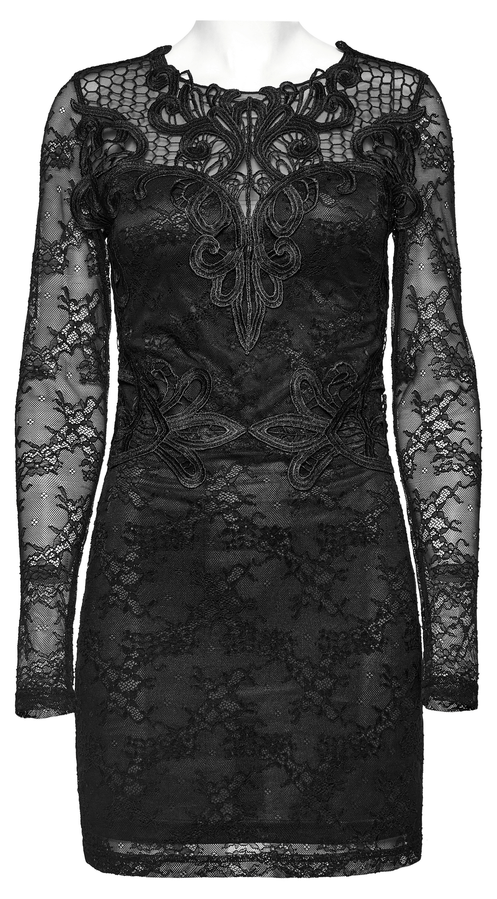 Slim Fit Black Formal Dress with Elegant Long Sleeves