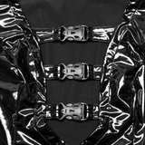 Slim Gothic Patent Leather Vest with Buckles Detail
