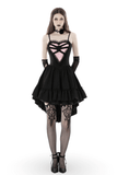 Sophisticated Black Dress for Women with Pink Lace Accents