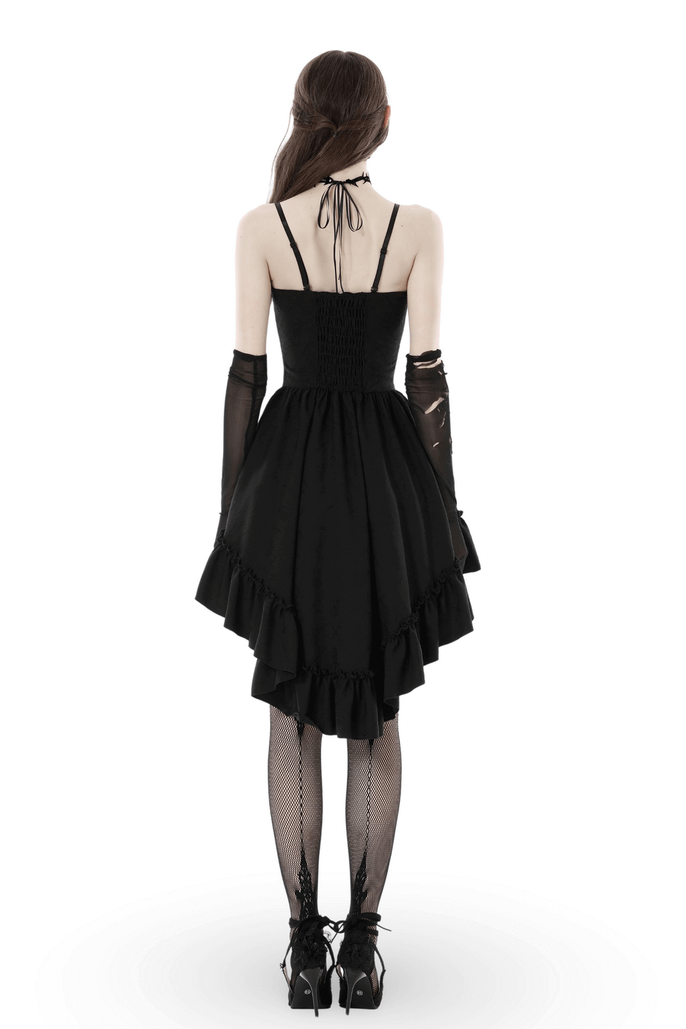 Sophisticated Black Dress for Women with Pink Lace Accents