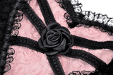 Sophisticated Black Dress for Women with Pink Lace Accents
