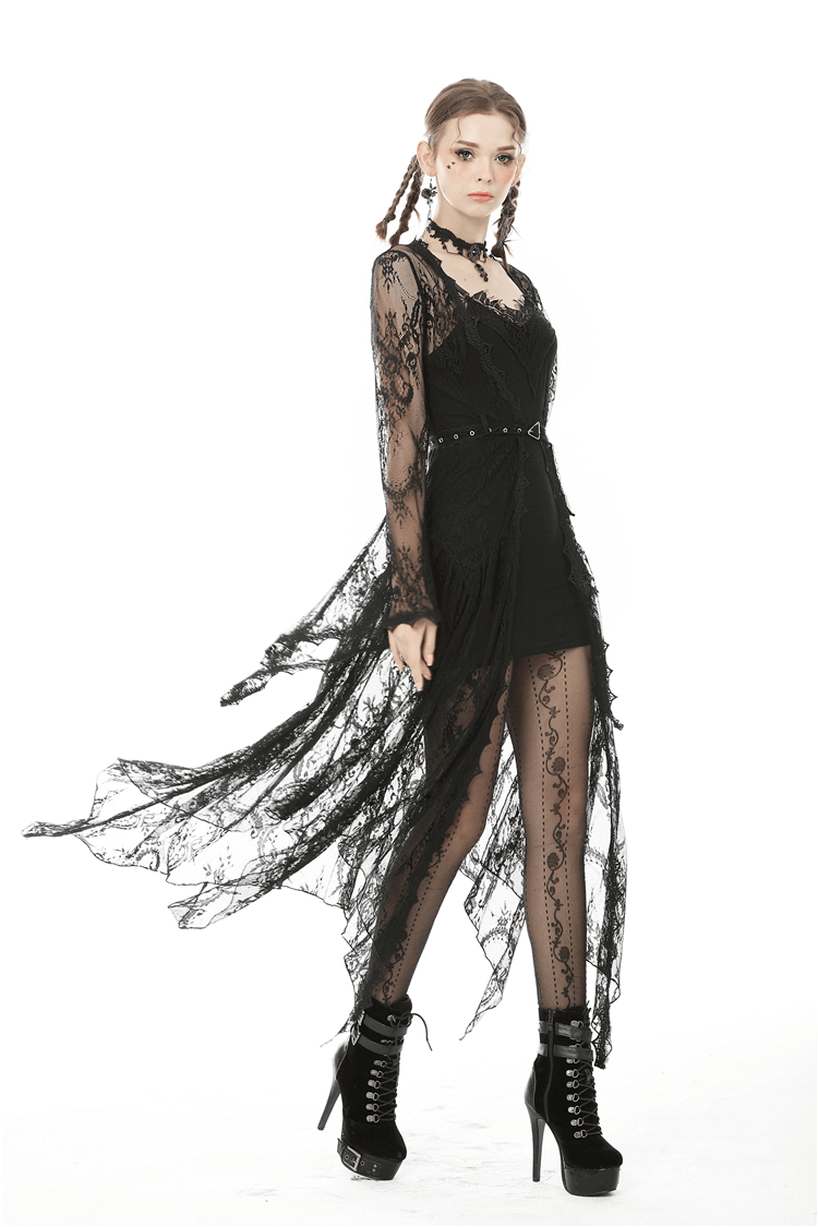 Sophisticated Bodycon Dress with Lace Trims and Straps
