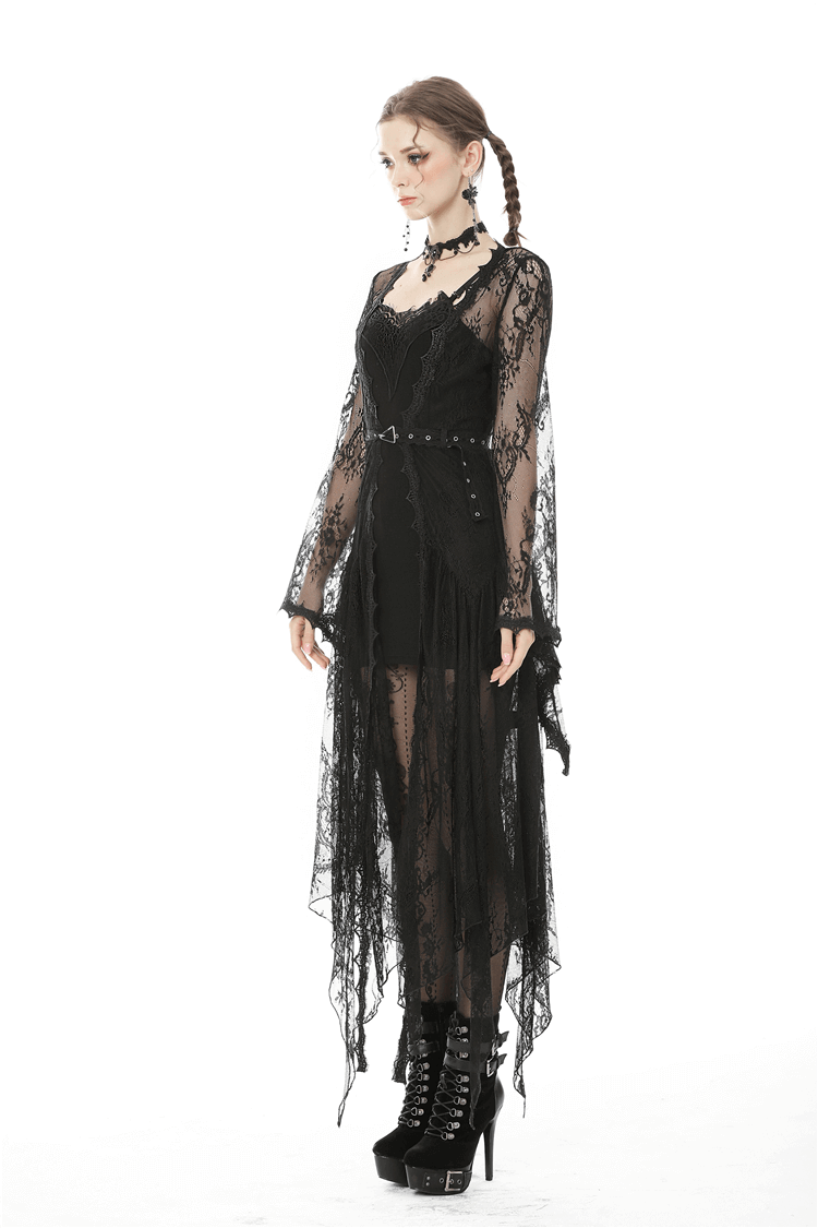 Sophisticated Bodycon Dress with Lace Trims and Straps