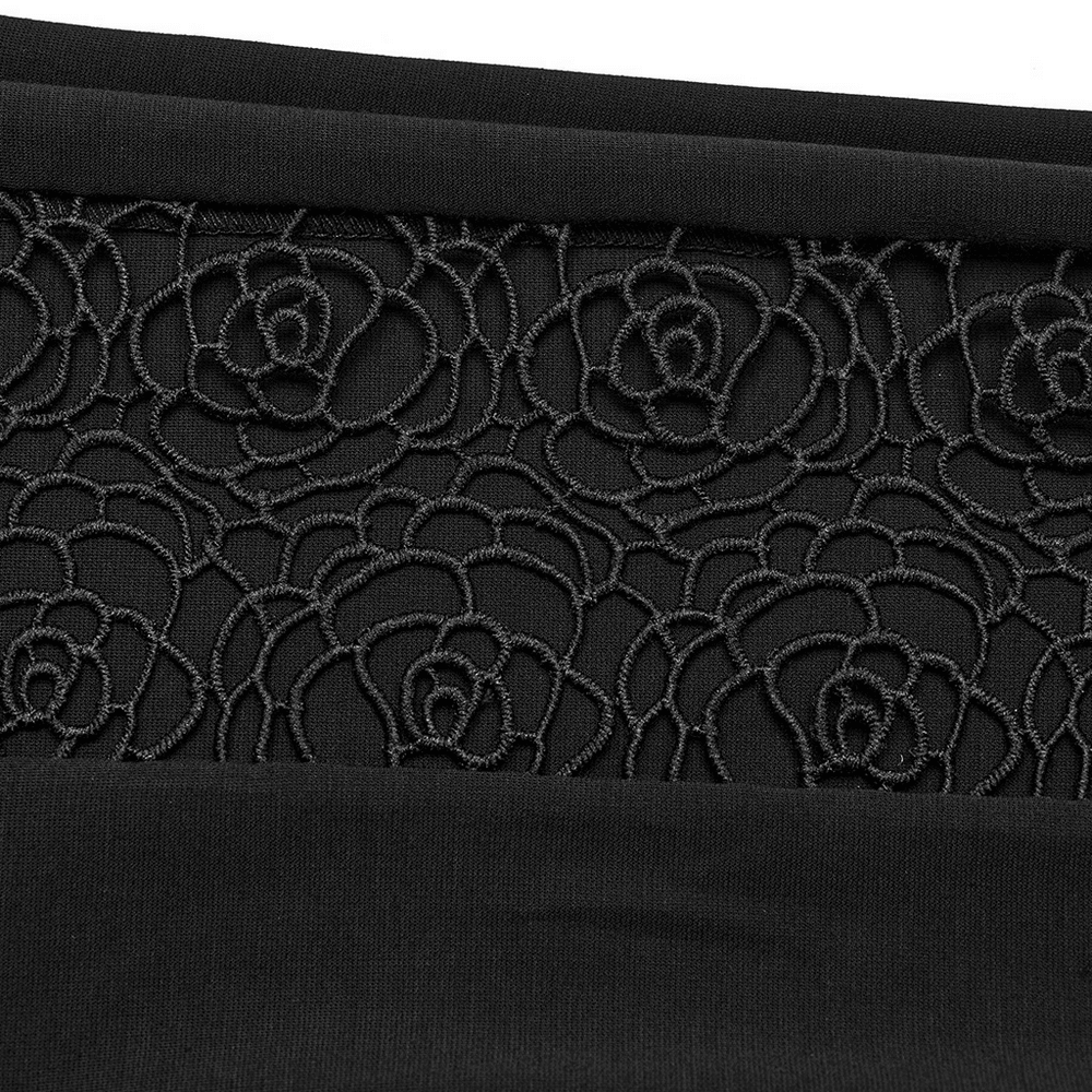 Sophisticated Lace Slim Fit Leggings with Hollow Out Detail