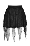 Spiderweb Lace Mini Skirt with Punk-inspired Belt Detail
