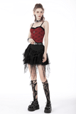 Spiderweb Lace Mini Skirt with Punk-inspired Belt Detail