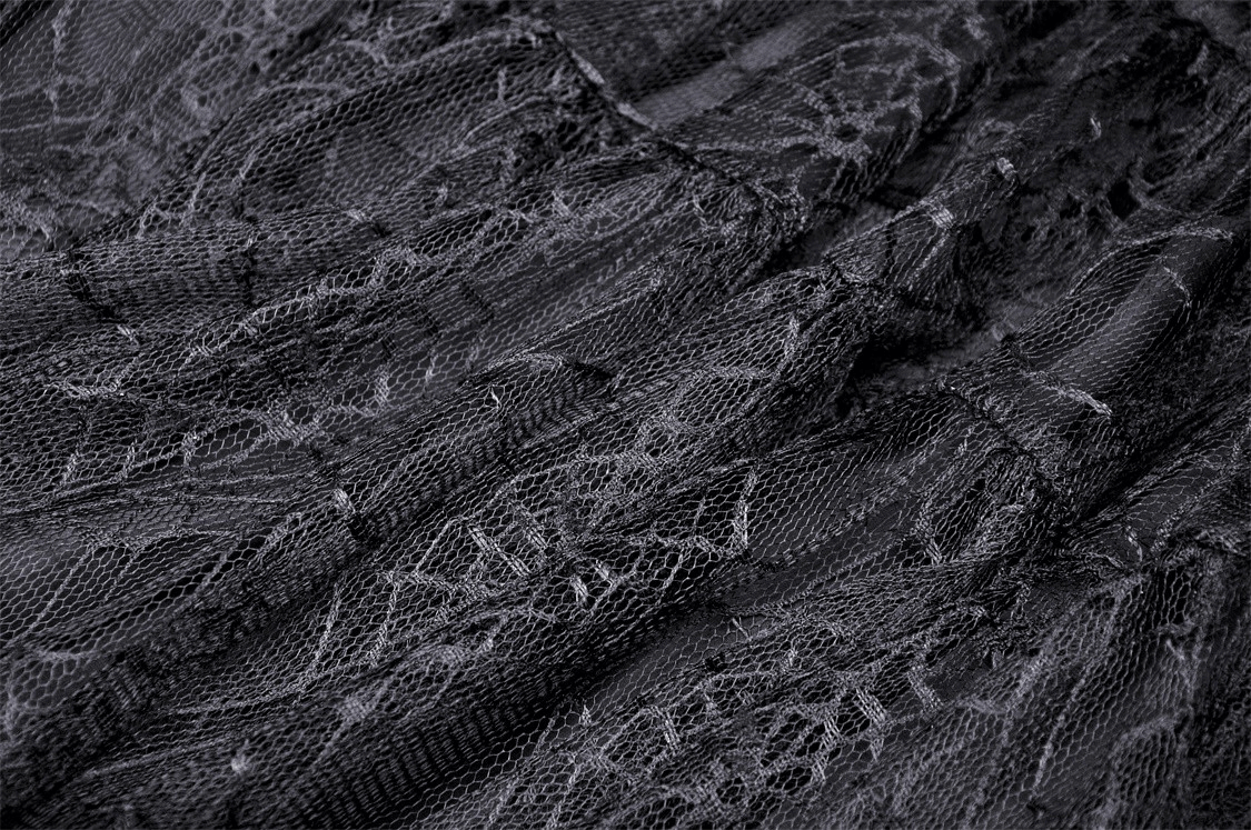 Spiderweb Lace Mini Skirt with Punk-inspired Belt Detail