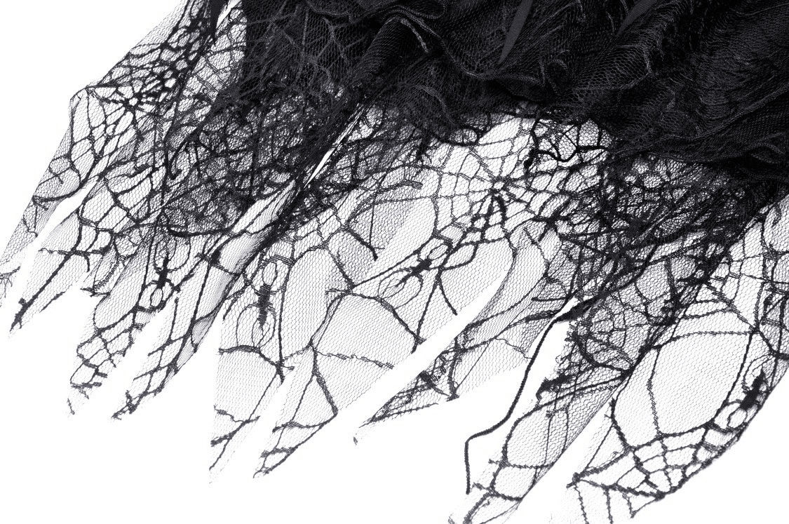 Spiderweb Lace Mini Skirt with Punk-inspired Belt Detail