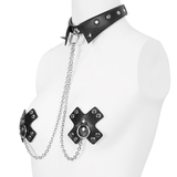 Spiked Choker, Nipples Cover / Riveted Cross Nipples Cover