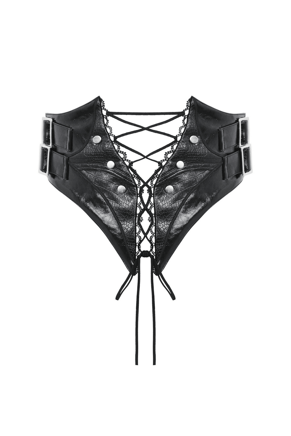 Steampunk-inspired Lace-Up Corset Belt from PU Leather