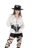Steampunk-inspired Lace-Up Corset Belt from PU Leather