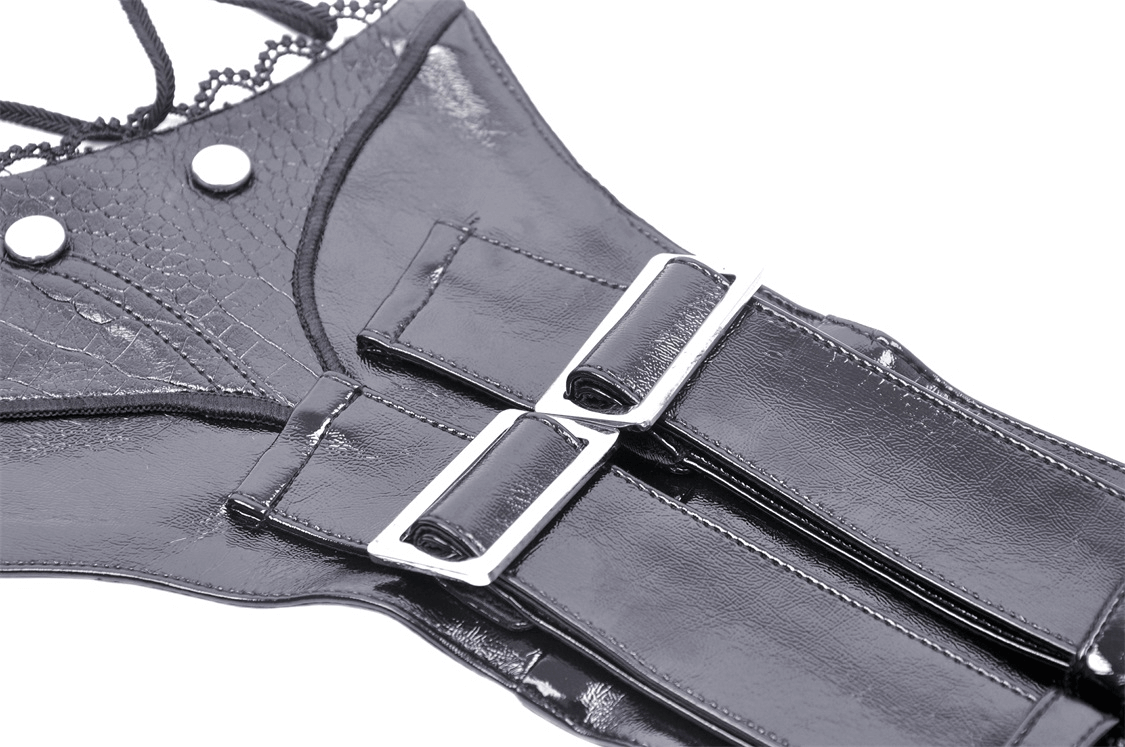 Steampunk-inspired Lace-Up Corset Belt from PU Leather