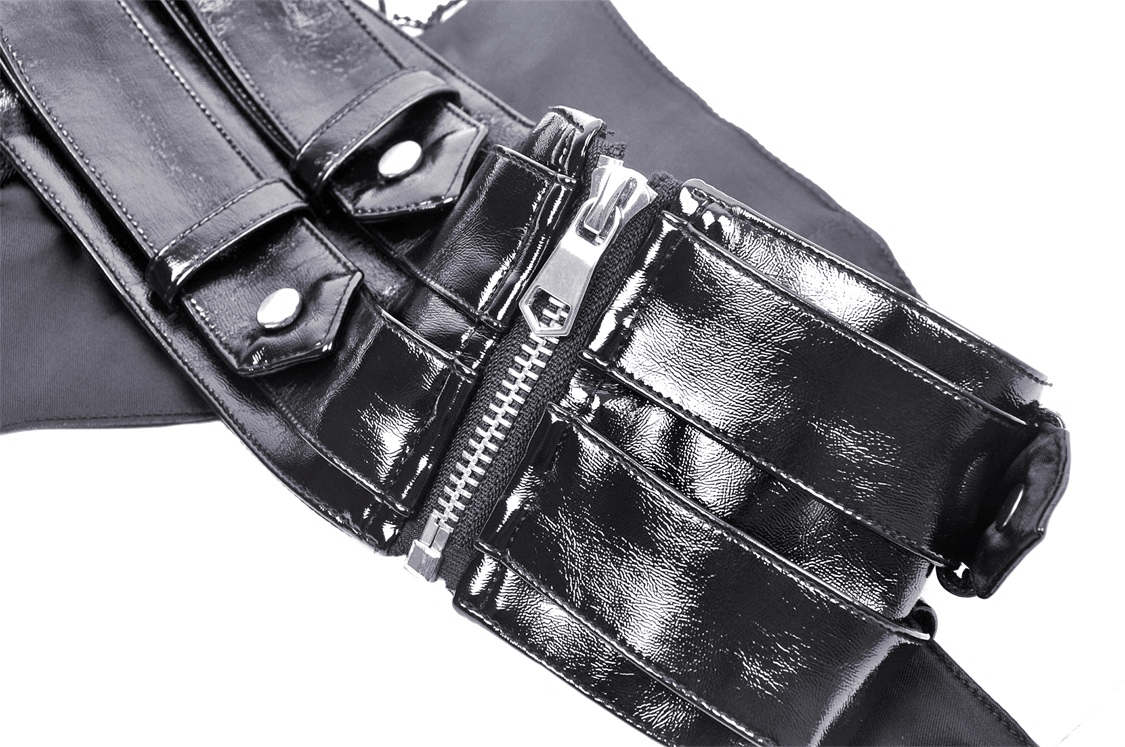 Steampunk-inspired Lace-Up Corset Belt from PU Leather