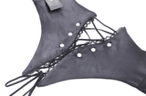 Steampunk-inspired Lace-Up Corset Belt from PU Leather