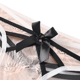 Strappy Low-Waist Lace Panties with Bows / Women's Sexy Underwear - EVE's SECRETS