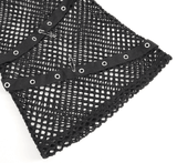 Studded Detail Mesh Garter Black Rave Booty Shorts