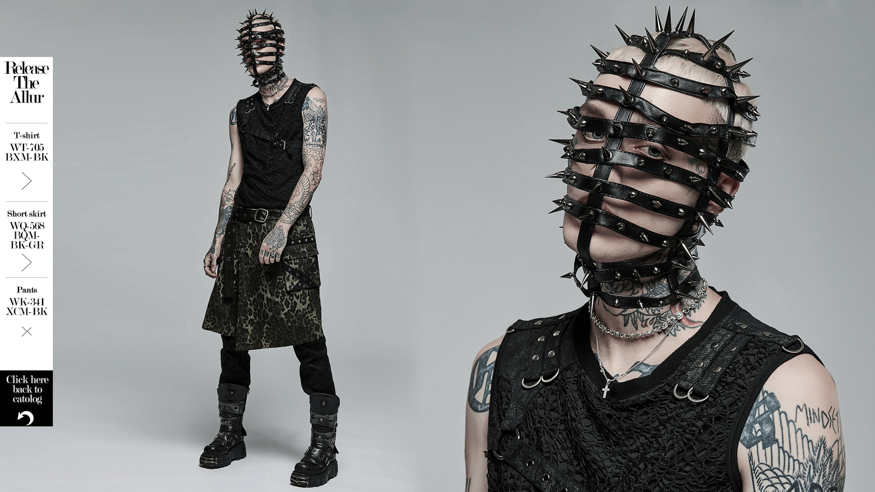 Stylish Adjustable Drawstring Spiked PU Headgear