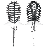 Stylish Adjustable Drawstring Spiked PU Headgear