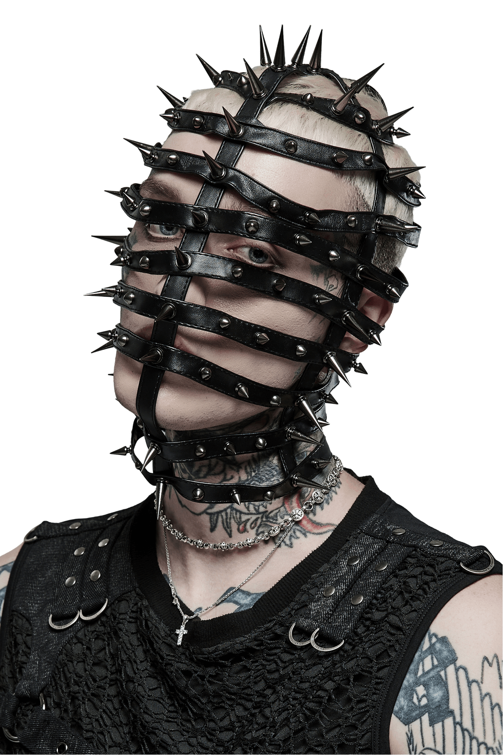 Stylish Adjustable Drawstring Spiked PU Headgear