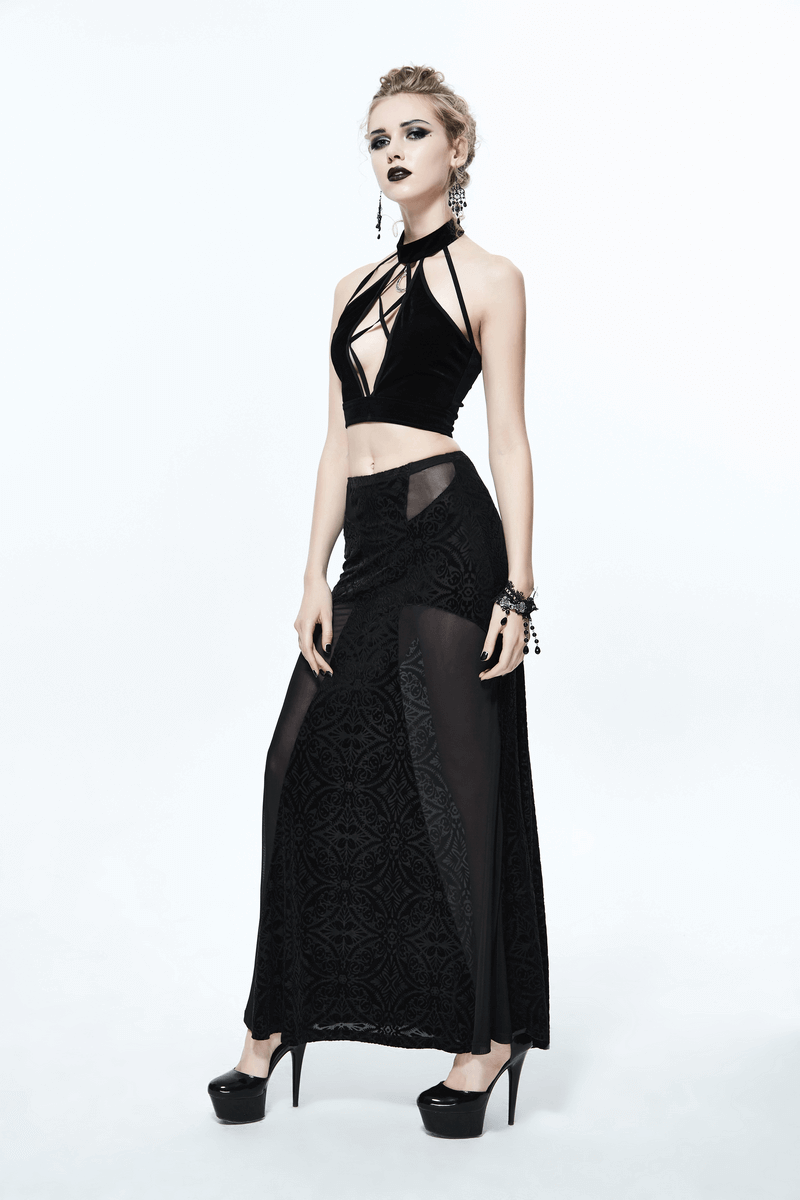 Stylish Black Women's Cross-Front Neck Crop Top