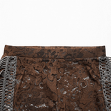 Stylish Brown Fringe Lace Pants with a Gothic Twist