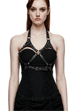 Stylish Faux Leather Punk Harness with Adjustable Straps