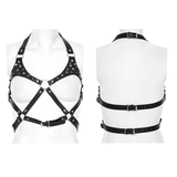 Stylish Faux Leather Punk Harness with Adjustable Straps