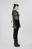 Stylish Gothic Trousers with Mesh Inserts for Women