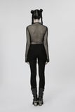 Stylish Gothic Trousers with Mesh Inserts for Women