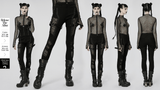 Stylish Gothic Trousers with Mesh Inserts for Women
