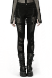 Stylish Gothic Trousers with Mesh Inserts for Women