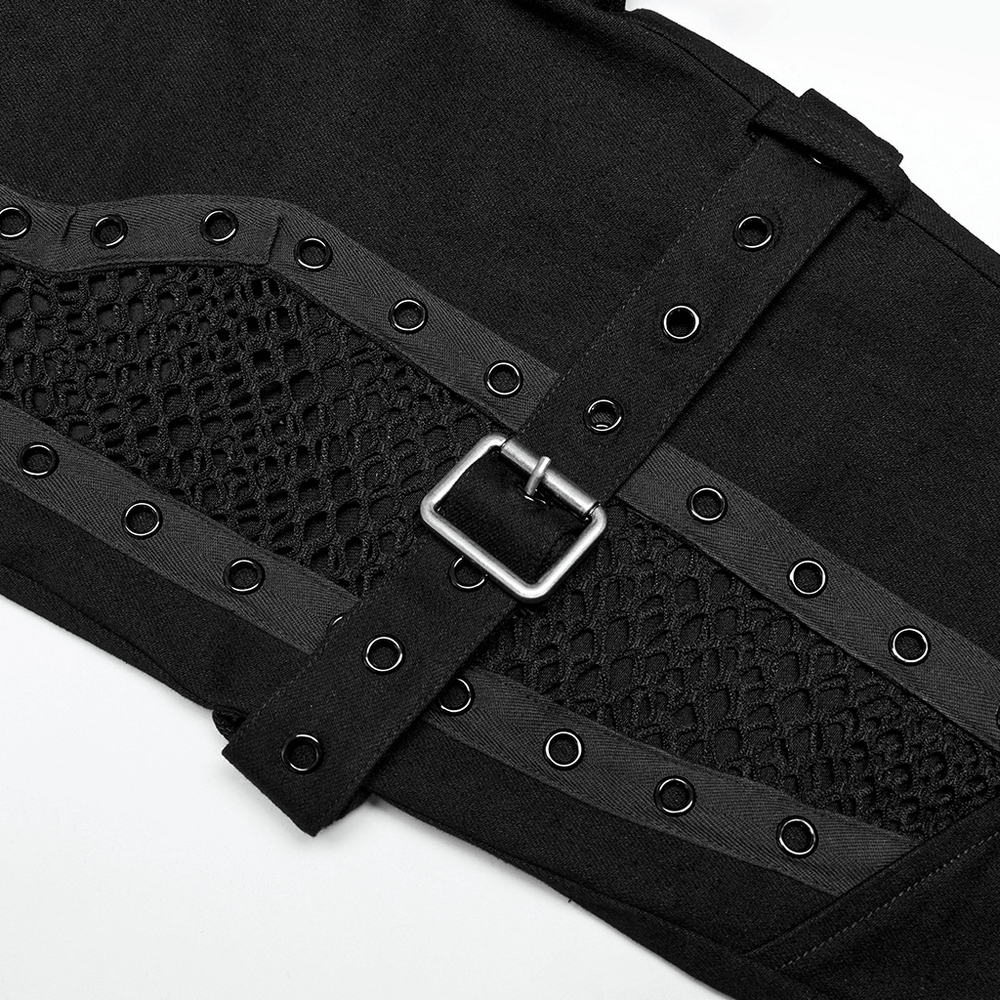 Stylish Gothic Trousers with Mesh Inserts for Women