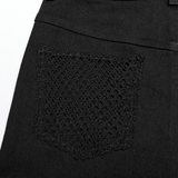 Stylish Gothic Trousers with Mesh Inserts for Women