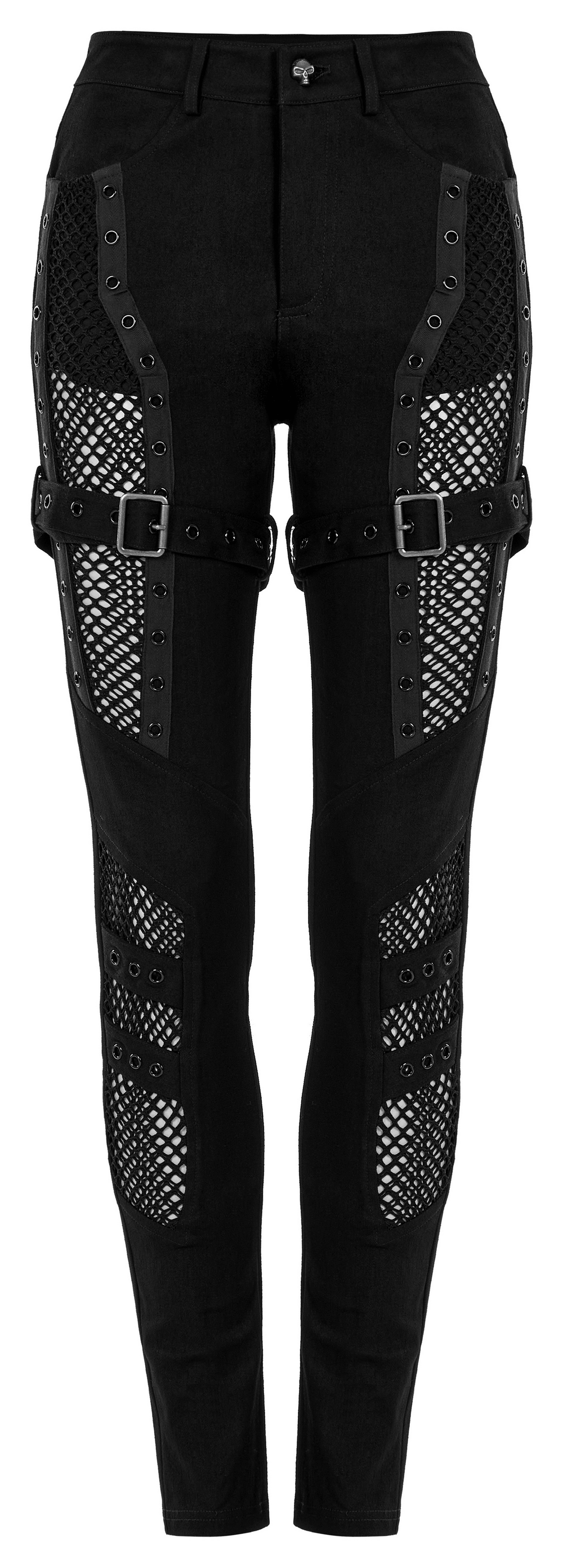 Stylish Gothic Trousers with Mesh Inserts for Women