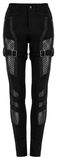 Stylish Gothic Trousers with Mesh Inserts for Women