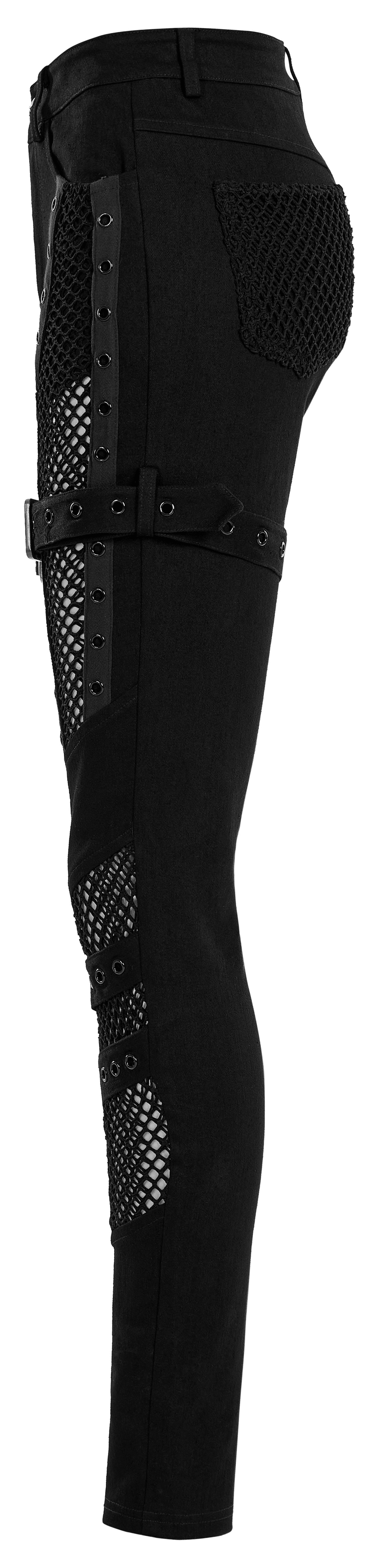 Stylish Gothic Trousers with Mesh Inserts for Women